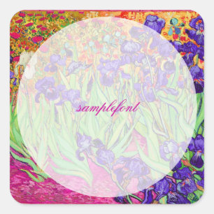 PixDezines van gogh iris/st. remy Quadratischer Aufkleber
