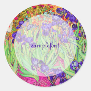 PixDezines van gogh iris/st. remy Runder Aufkleber