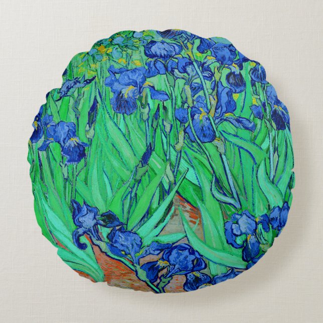 PixDezines van gogh iris/st. remy Rundes Kissen (Vorderseite)