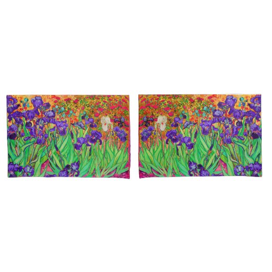 PixDezines Van Gogh Irises/Lila/St. Remy Kissenbezug (Vorderseite-Set)