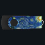 PixDezines Van Gogh Starry Night/St. Remy USB Stick<br><div class="desc">Van Goghs berühmtes Gemälde "Die Sternennacht". Während seines  am Asyl von Saint Remy in den 1880er Jahren malte van Gogh die sanften Hügel und Zypressenbäume,  die er aus seinem Fenster sah.  Digitale Verstärkung durch PixDezines.Copyright © 2008-2016 PixDezines.com™ und PixDezines™ auf zazzle.com. Alle Rechte vorbehalten.</div>