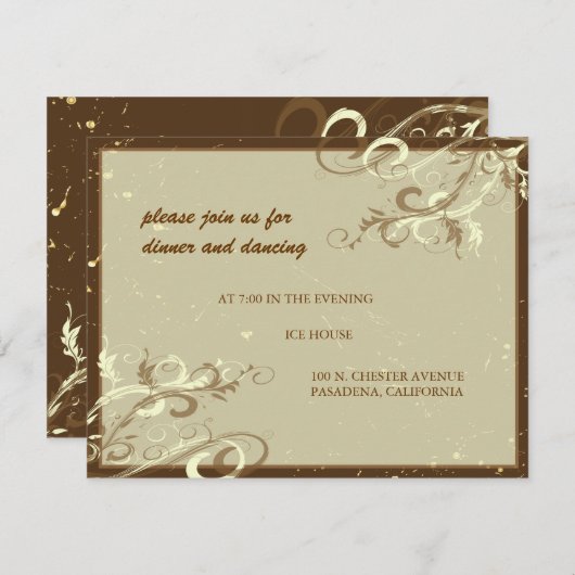 PixDezines VANILLA WIRBEL/CAFE AU LAIT Einladung (Vorne/Hinten)