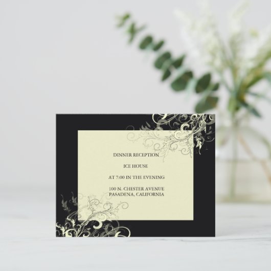 PixDezines VANILLA WIRBEL/DICHT HINTERGRUND Einladung (Stehend Vorderseite)