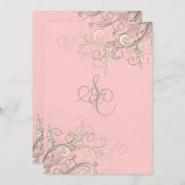 PixDezines Vanille Wirbel/Deuy-Kuchen pink Einladung (Vorne/Hinten)