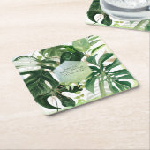 PixDezines-Variegation Monstera Tropischer Foliage Rechteckiger Pappuntersetzer (angewinkelt)