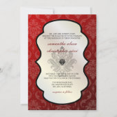 PixDezines Vendome Damask /Red, 12x18 Einladung (Rückseite)