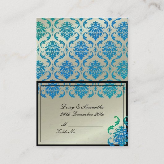 PixDezines Vendome Damask Zent Platzkarte (Chubby) (Vorderseite)