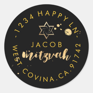 PixDezines verblüfft/Imitat Gold/Mitzvah Rückkehr Runder Aufkleber