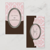 PixDezines versailles Damask/pink+Schokolade Visitenkarte (Vorne/Hinten)