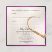 PixDezines Vibrant Fuschia Gold teilen die Liebe Quadratische Visitenkarte (Rückseite)