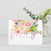 PixDezines Vielen Dank/Blumen/Wasserfarbe/Frühling Dankeskarte (Stehend Vorderseite)