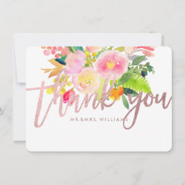 PixDezines Vielen Dank/Blumen/Wasserfarbe/Frühling Dankeskarte