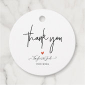 PixDezines Vielen Dank Chic Signature Script Geschenkanhänger (Vorderseite)