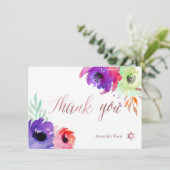 PixDezines Vielen Dank/Floral/Wasserfarbe/Rose Dankeskarte (Stehend Vorderseite)