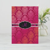 PixDezines Viktorianisch Damask/Berry, Berry/DIY-F Einladung (Stehend Vorderseite)