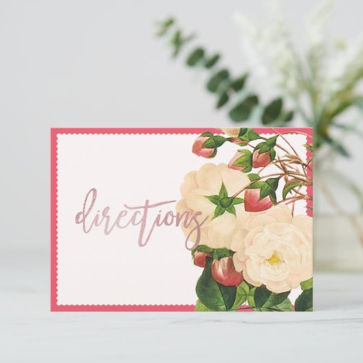 PixDezines Viktorianische Rose/Redoute Einladung (Stehend Vorderseite)