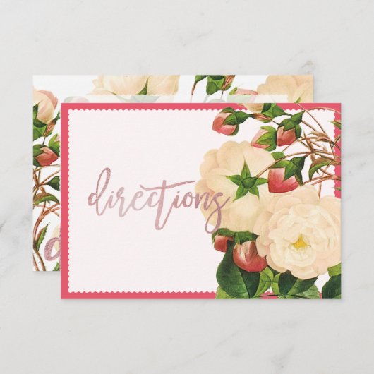 PixDezines Viktorianische Rose/Redoute Einladung (Vorne/Hinten)