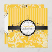 PixDezines Viktorianische Rose+Streifen/DIY-Farbe Einladung (Vorne/Hinten)