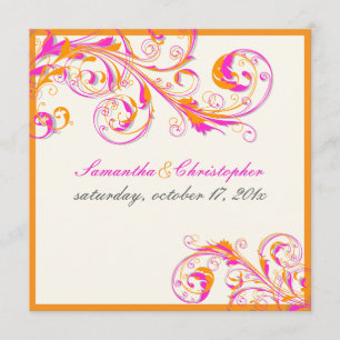 PixDezines Vine Wirbel koralle+fuchsia DIY Farbe Einladung