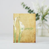 PixDezines Vintag Calla Lily Einladungspostkarte (Stehend Vorderseite)