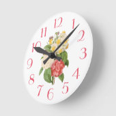 PixDezines Vintag Camelia/Affodils/DIY Schriftart Runde Wanduhr (Winkel)