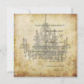 PixDezines VINTAG CHANDELIER / IMITAT PARCHMENT Einladung (Rückseite)