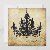 PixDezines VINTAG CHANDELIER / IMITAT PARCHMENT Einladung (Vorderseite)