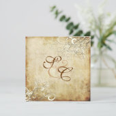 PixDezines VINTAG CREAM WIRBEL/Imitats Einladung (Stehend Vorderseite)