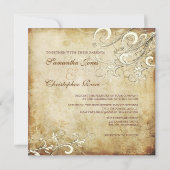 PixDezines VINTAG CREAM WIRBEL/Imitats Einladung (Rückseite)