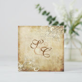 PixDezines VINTAG CREAM WIRBEL/Imitats Einladung (Stehend Vorderseite)