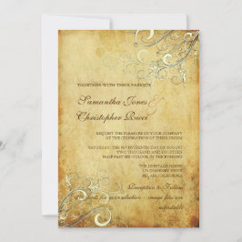 PixDezines VINTAG CREAM WIRBEL/IMITATS PARACHING Einladung