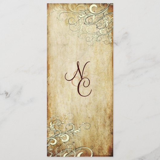 PixDezines Vintag Creme Wirbel Hochzeitsfeiern Programm (Vorderseite)