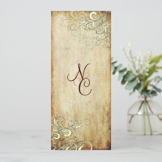 PixDezines Vintag Creme Wirbel Hochzeitsfeiern Programm (Stehend Vorderseite)