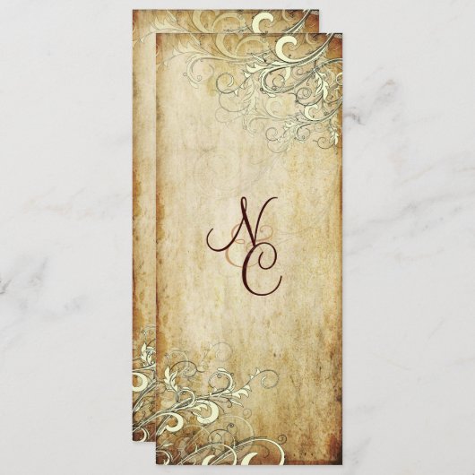 PixDezines Vintag Creme Wirbel Hochzeitsfeiern Programm (Vorne/Hinten)