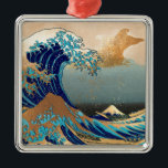 PixDezines Vintag, Great Wave, Hokusai 葛 飾 北 斎 の 神 Ornament Aus Metall<br><div class="desc">PixDezinves Vintag von japanischer Kunst mit Imitat Goldakzent. Die Große Welle von Kanagawa ist eine der weltweit bekanntesten. Der Künstler,  Hokusai,  1832 (Edo-Periode). Okinami als die großen Wellen,  NICHT Tsunami.  Digitale Verstärkung durch PixDezines.Copyright © 2008-2014 PixDezines.com™ und PixDezines™ auf zazzle.com</div>