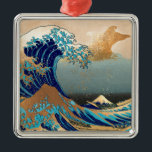 PixDezines Vintag, Great Wave, Hokusai 葛 飾 北 斎 の 神 Ornament Aus Metall<br><div class="desc">PixDezinves Vintag von japanischer Kunst mit Imitat Goldakzent. Die Große Welle von Kanagawa ist eine der weltweit bekanntesten. Der Künstler,  Hokusai,  1832 (Edo-Periode). Okinami als die großen Wellen,  NICHT Tsunami.  Digitale Verstärkung durch PixDezines.Copyright © 2008-2014 PixDezines.com™ und PixDezines™ auf zazzle.com</div>