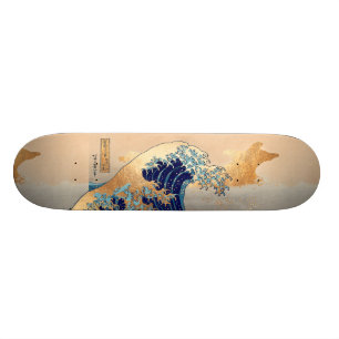 PixDezines Vintag, Great Wave, Hokusai 葛 飾 北 斎 の 神 Skateboard