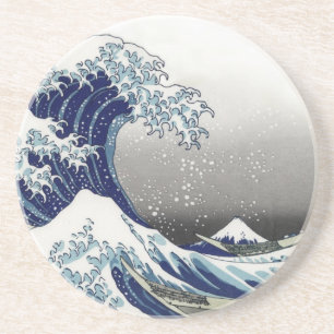 PixDezines Vintag, große Welle, Hokusai 葛飾北斎の神奈川沖浪 Untersetzer