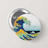 PixDezines Vintag, Große Welle, Hokusai 葛 飾 北 斎 の  Button (Vorne & Hinten)