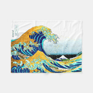 PixDezines Vintag, Große Welle, Hokusai 葛 飾 北 斎 の  Fleecedecke