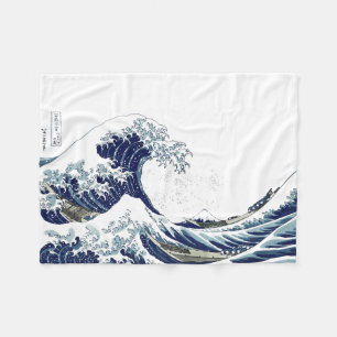 PixDezines Vintag, Große Welle, Hokusai 葛 飾 北 斎 の  Fleecedecke