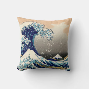 PixDezines Vintag, Große Welle, Hokusai 葛 飾 北 斎 の Kissen