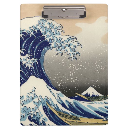 PixDezines Vintag, Große Welle, Hokusai 葛 飾 北 斎 の Klemmbrett (Vorderseite)