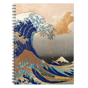 PixDezines Vintag, Große Welle, Hokusai 葛 飾 北 斎 の Notizblock