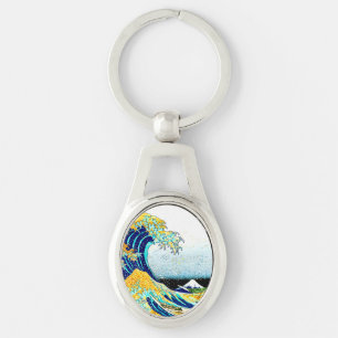 PixDezines Vintag, Große Welle, Hokusai 葛 飾 北 斎 の  Schlüsselanhänger