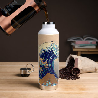 PixDezines Vintag, Große Welle, Hokusai 葛 飾 北 斎 の Trinkflasche