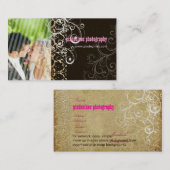 PixDezines Vintag Grunge Damask Brown Visitenkarte (Vorne/Hinten)