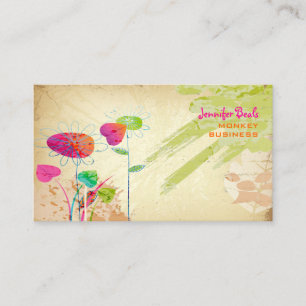 PixDezines Vintag Grunge Floral-Kristall-Kostüm-Kr Visitenkarte