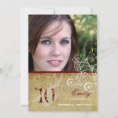 PixDezines Vintag/Grunge/Wirbel/Damask Einladung (Vorderseite)