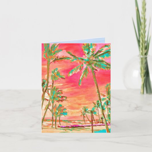 PixDezines Vintag Hawaii/Vielen Dank Dankeskarte (Vorderseite)